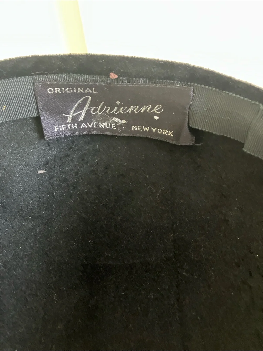 VTG Black Beaded Velvet Hat with Pearl Trim